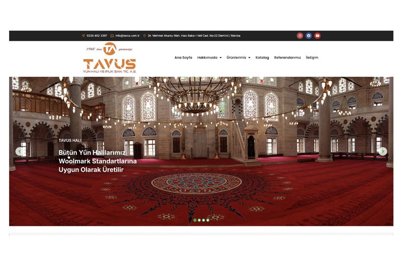 Tavus Halı - Woolmark Sertifikalı % 100 Yün Cami Halıları